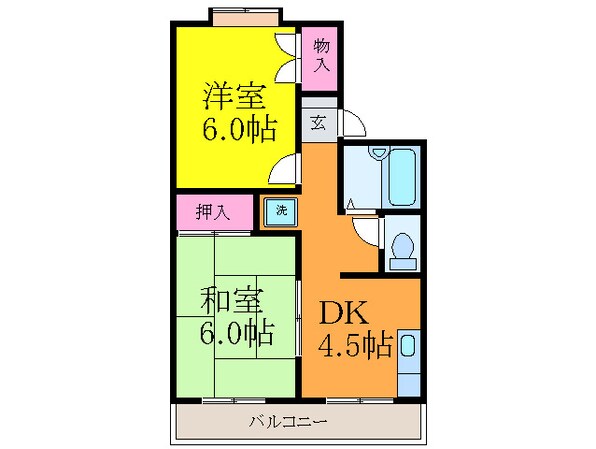 プリマベ－ラ摂津Ａの物件間取画像